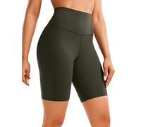 CRZ YOGA Aux Femmes Butterluxe Motard Shorts 20cm - Haute Taille Course à Pied Spandex Yoga Shorts Olive Verte 44