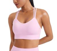 CRZ YOGA Aux Femmes Butterluxe Palangre Soutien-Gorge de Sport Crise Croix Tasse Moulée Yoga Recadrer Haut Vita Pink M