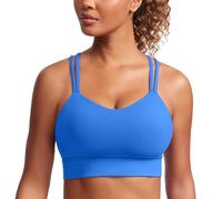 CRZ YOGA Aux Femmes Butterluxe Palangre Soutien-Gorge de Sport Crise Croix Tasse Moulée Yoga Recadrer Haut Bleu Étincelant M