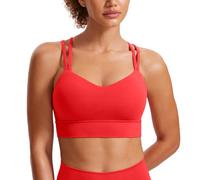 CRZ YOGA Aux Femmes Butterluxe Palangre Soutien-Gorge de Sport Crise Croix Tasse Moulée Yoga Recadrer Haut Rouge Profond S