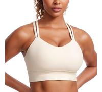 CRZ YOGA Aux Femmes Butterluxe Palangre Soutien-Gorge de Sport Crise Croix Tasse Moulée Yoga Recadrer Haut Abricot Blanc XL