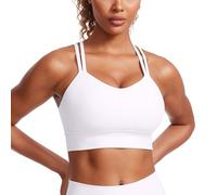 CRZ YOGA Aux Femmes Butterluxe Palangre Soutien-Gorge de Sport Crise Croix Tasse Moulée Yoga Recadrer Haut Blanc L