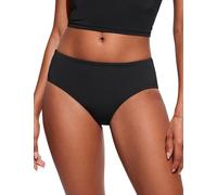 CRZ YOGA - Bas de Bikini pour Femmes - Slip de Bain Basique, mi-Hauteur et Couvrant Noir 40