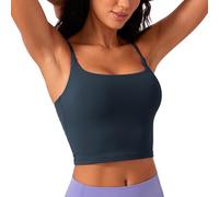 CRZ YOGA Butterlift Femme Encolure Dégagée Longline Soutien-Gorge de Sport Dos en U Débardeur True Navy 42