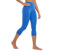 CRZ YOGA Butterluxe Femme Taille Haute Soft Lounge Yoga Capri Entraînement Legging - 43/48/53cm Bleu Étincelant 44