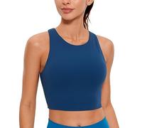 CRZ YOGA Butterluxe Femmes Dos en Y Col Haut Palangre Brassière de Sport - Rembourré Yoga Débardeurs Courts Navy FRANÇAIS 40