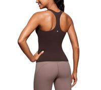 CRZ YOGA Butterluxe Palangre Débardeurs d'entraînement pour Femme avec Soutien-Gorge de Sport Intégré à Dos Nageur Brun au Fudge Chaud 42