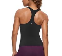 CRZ YOGA Butterluxe Palangre Débardeurs d'entraînement pour Femme avec Soutien-Gorge de Sport Intégré à Dos Nageur Noir 42