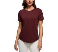 CRZ YOGA Coton Pima Chemisier Col Rond Merlot Rouge 46