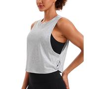 CRZ YOGA Coton Pima Débardeur Épaules Larges Gris Clair Chaud 36