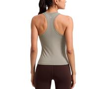 CRZ YOGA Débardeurs sans Couture pour Femmes Chemisiers à Col Haut D'entraînement à Dos Nageur Gris Cendré Chaud 40
