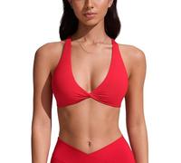 CRZ YOGA Devant Torsadé Hauts de Bikini Rouge Profond 38