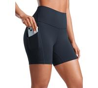 CRZ YOGA Femme Butterluxe Short de Motard 13cm - Short D'entraînement Taille Haute Poches Latérales True Navy 40