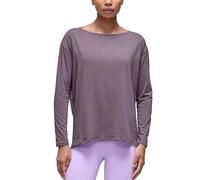 CRZ YOGA Femme Coton Pima Col Rond Confort T-Shirt de Sport Yoga Fitness Athlétique à Manches Longue Gris Violet 44