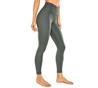 CRZ YOGA Femme Legging de Sport Elastique Pantalons Taille Haute pour Gym avec Poche-63cm Sauge Grise 42