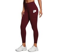 CRZ YOGA Femme Naked Feeling Legging de Sport Fitness Taille Haute Résistant au Squat en Tissu Léger avec Poche - 64cm Merlot Rouge 40