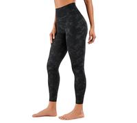 CRZ YOGA Femme Naked Feeling Taille Haute Legging de Sport en Tissu Léger Yoga Pantalons avec Poche - 64cm Le Brouillard d'encre fumée 40