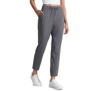 CRZ YOGA Femme Pantalon Décontracté Sport Travail Golf Légère Respirant Élastique Longue avec Poches - 69cm Carbone foncé 38