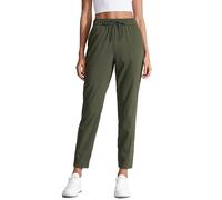 CRZ YOGA Femme Pantalon Décontracté Sport Travail Golf Légère Respirant Élastique Longue avec Poches - 69cm Olive Verte 38