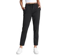 CRZ YOGA Femme Pantalon Décontracté Sport Travail Golf Légère Respirant Élastique Longue avec Poches - 69cm Noir 40