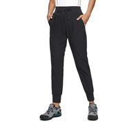 CRZ YOGA Femme Pantalon Jogging Taille Haute à Cordon de Serrage Pantalon de Survêtement Randonnée Quotidien avec Poches Noir 44