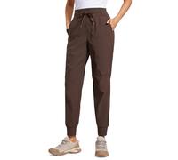 CRZ YOGA Femme Pantalon Jogging Taille Haute à Cordon de Serrage Pantalon de Survêtement Randonnée Quotidien avec Poches Brun au Fudge Chaud 44