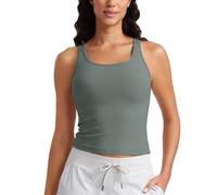 CRZ YOGA Femmes Butterluxe Double Doublure Débardeurs Dos Nageur Sports sans Manches Court Gilet Sauge Grise 40