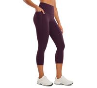 CRZ YOGA Femmes Butterluxe Leggings Capri Taille Haute avec Poches Entraînement Pantalon Yoga - 48cm/53cm Violet foncé 38