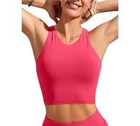 CRZ YOGA Femmes Hauts de Bikini à Dos Nageur Haut de Maillot de Bain Sèche Rapidement Rembourré Crop Top Magenta 44