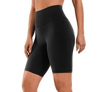 CRZ YOGA Femmes Naked Feeling Sentiment Nu Yoga Cycliste Shorts - 20cm Taille Haute Entraînement en Cours Motard Shorts Noir 44