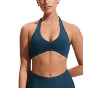 CRZ YOGA Froncé Devant Halter Hauts de Bikini Insigne Bleu 44