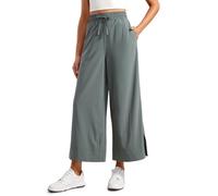 CRZ YOGA Pantalon Court léger à Jambe Large 64cm Sauge Grise 42