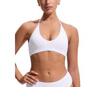 CRZ YOGA Self Tie Halter Hauts de Bikini Blanc 44