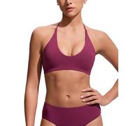 CRZ YOGA Self Tie Halter Hauts de Bikini Fuchsia 46