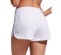 CRZ YOGA Short de Bain pour Femme Short de Bain avec Cordon de Serrage à séchage Rapide - 7.6 CM Blanc 40
