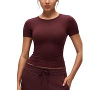 CRZ YOGA Softembrace Chemisier Col Haut Merlot Rouge 40