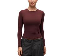 CRZ YOGA Softembrace Haut Manches Longues Col Rond Merlot Rouge 38
