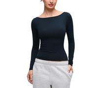 CRZ YOGA Softembrace Top Manches Longues Col Bateau | Décontracté, Ultra Doux, Ajusté, Recadré, Chemisiers pour Femme