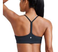 CRZ YOGA Soutien-Gorge de Sport Rembourré Faible Impact pour Femmes Y Dos Nageur Spaghetti Straps Yoga Bra Tops True Navy M