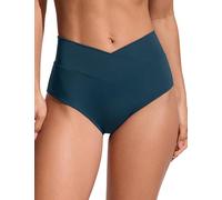 CRZ YOGA Taille Haute Bas de Bikini en V Insigne Bleu 40