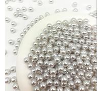 CrzBeadss Lot de 1 000 perles blanches sans trous de 4 mm pour bricolage, décoration de table, mariage, fête d'anniversaire, décoration d'intérieur, mariage, fête d'anniversaire