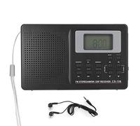 CS-106 Radio Pleine Bande, Mini Récepteur Stéréo Portable FM/AM/SW/MW/LW/TV avec Écouteur Horloge Numérique
