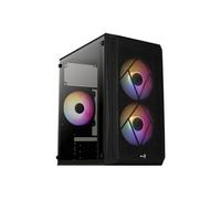 AeroCool CS-107-A-BK-v2 - MT - micro ATX - panneau latéral fenêtré (acrylique) - pas d'alimentation (ATX) - noir - USB/Audio G