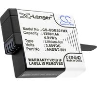CS Cameron Sino GDB501MX Batterie pour appareil photo Remplace l'accu d'origine 3661169, AABAT-001, AHDBT-501 3.85 V 1250 mAh