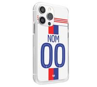 CS Coque de Foot Personnalisable - Maillot Domicile Lyon 2025/2026 - Silicone Souple - Nom & Numéro au Choix - Protection Souple Antichoc - Fan de Football - Compatible iPhone (IPHONE 14)