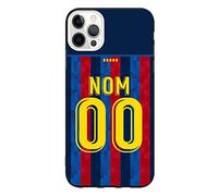 CS Coque Football Barcelone pour iPhone 12/iPhone 12 Pro Maillot Domicile du Barça Saison 2022 2023 à Personnaliser avec Nom et Numéro