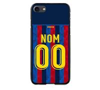 CS Coque Football Barcelone pour iPhone SE 2020 Maillot Domicile du Barça Saison 2022 2023 à Personnaliser avec Nom et Numéro