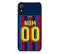 CS Coque Football Barcelone pour iPhone XR Maillot Domicile du Barça Saison 2022 2023 à Personnaliser avec Nom et Numéro