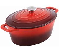 CS Kochsysteme - Cocotte en Fonte - Passe au Four - Passe au Lave-Vaisselle - sans PFOA - Revêtement intérieur émaillé PronamelPlus - Compatible Induction. Rouge