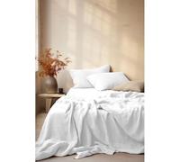 CS LE CLOS DES SONGES - LA SULTANE Parure de Couette en Gaze de Coton Couleurs - Blanc, MATIÈRE - Gaze DE Coton, Tailles - 220 x 240 cm